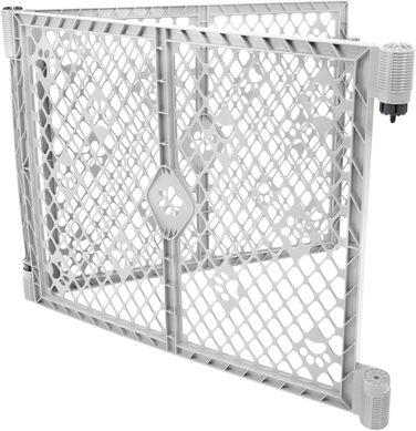 Клітка-вольєр для собак MyPet з 8 панелей, сірого кольору, довговічна та стійка до УФ-випромінювання, портативна, регульована, зручна для тварин, дружній дизайн (з розширенням на 2 панелі, дизайном 