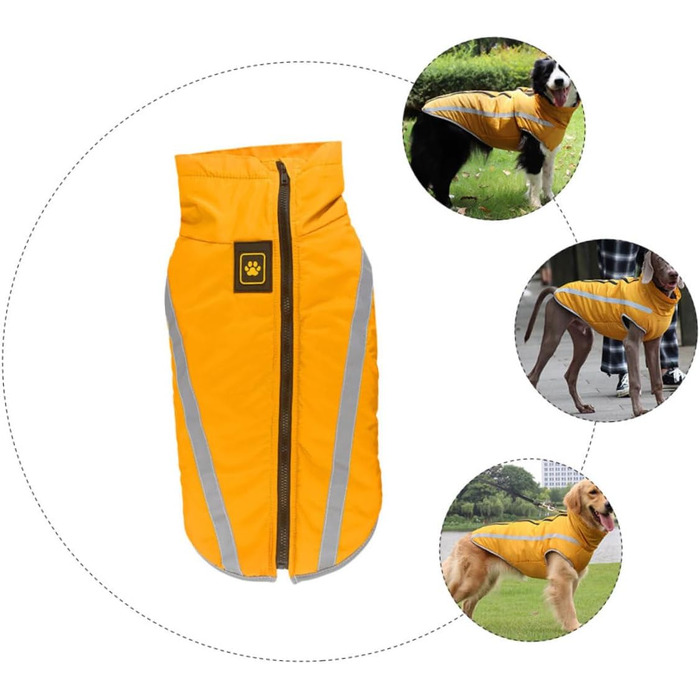 Легкий та міцний теплий зимовий накид для собак BESTonZON з світловідбиваючими смугами. Підходить для великих собак, захищає від негоди. Ідеальний для прогулянок.