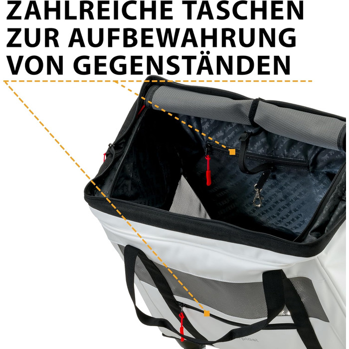 Транспортна переноска для собак та котів Ferplast Voyager Trolley, біла, з висувним ручками та колесами, до 15 кг, 46 x 26 x 48 см