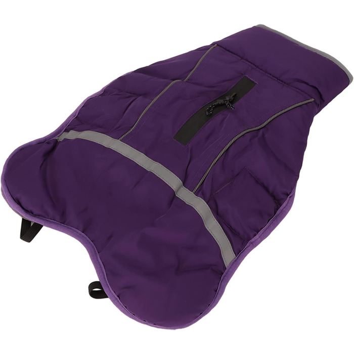 Зимовий теплий куртка для собак з регулюванням, світловідбиваючий, м'який, для малих, середніх та великих порід (M) фіолетовий