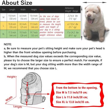 Сумка-переноска для домашніх тварин, рюкзак для маленьких собак та котів до 6,8 кг, сумка для подорожей, дихаюча конструкція, водовідштовхувальне дно