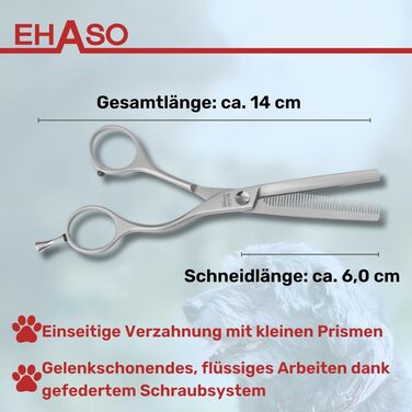 Ножиці моделювальні EHASO, 14 см, 38 зубців (односторонні)