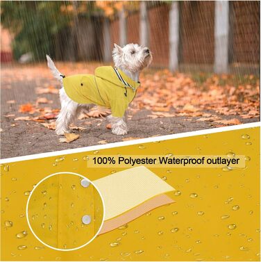 Жовтий дощовик для собак Pethiy Premium, водонепроникний, з капюшоном та кишенями, розмір L