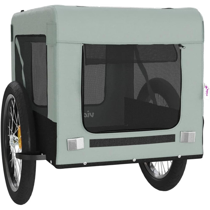 Причіп для велосипеда для собак, сірий та чорний, Oxford-Gewebe & Eisen, для собак та котів