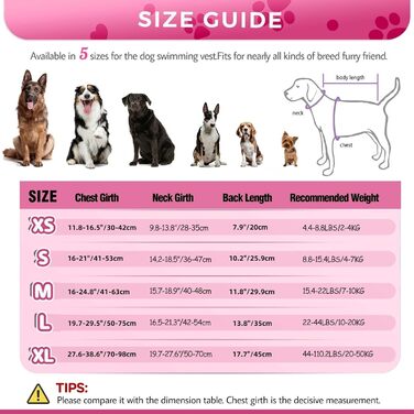 Жилет для плавання собак великий, безпечний жилет для собак, для плавання та катання на човнах, світловідбиваючий жилет для цуценят з надзвичайною плавучістю та ручкою для рятування, регульований, рожевий