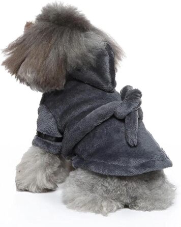 Піжама для собак з флісу з капюшоном, осінь-зима, теплий халат для Чихуахуа, Мопса, Йоркширського тер'єра, білий, L