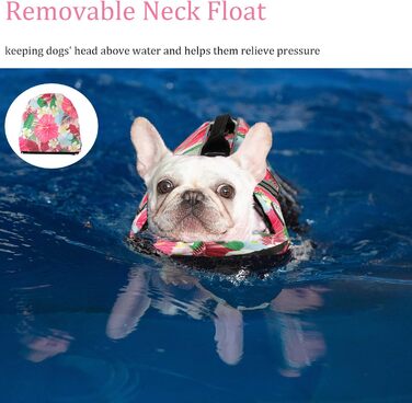 Жилет для собак Французький бульдог з світловідбиваючими смугами, плаваючий жилет для собак, для купання та катання на човні (обхват грудей: 43.2 - 76.2 см, вага: 7.7 - 12.7 кг) M (обхват грудей: 43.2 - 76.2 см)