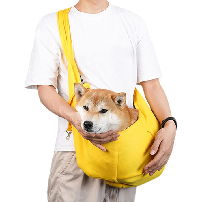 Жовта переноска для собак маленьких порід | Сумка-переноска для домашніх тварин з регульованим ременем