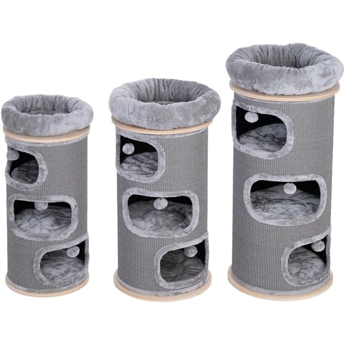 Дряпка для котів Natural Paradise Primrose | Стабільна дряпка з міцного сизалю | Сірий колір (XXL, 110 см)