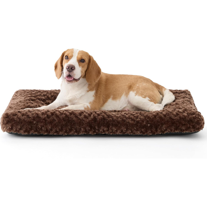 Крісло-лежанка для собак середніх порід BEDSURE - миюче, 71x50x7 см, м'яке, з антиковзною основою (84x54x7 см, Коричневе)