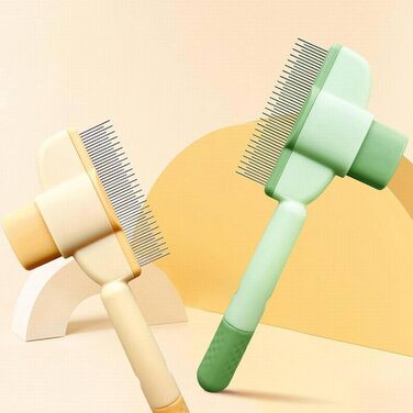 Щітка для котів та собак, видалення шерсті, з кнопкою очищення, для довгої та короткої шерсті, сіра. Інструменти для догляду за тваринами