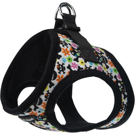 Шлея Bark Appeal Skull Multi для малих і середніх собак, оновлений розмір, м’який жилет, антиудушення, регульований ремінь