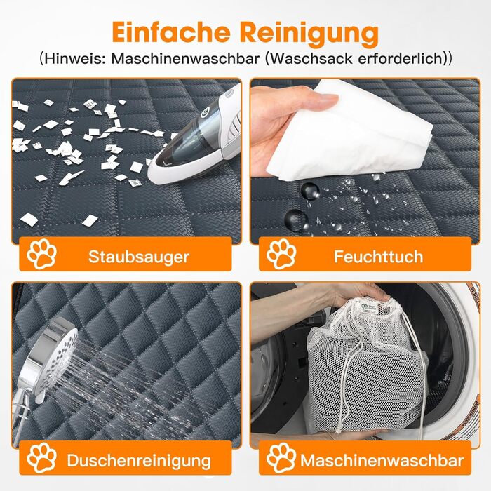 Автоматичний килимок для собак у машину JOEJOY, 137x120 см, чорний/сірий (захист від подряпин, вологості)