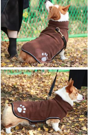 Зимовий одяг для собак: теплий пуловер-світшот, флісова жилетка з відбивачами для маленьких, середніх та великих собак. Колір: зелений (3XL, кавовий)