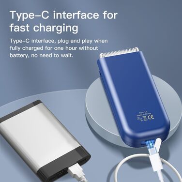 Електричний міні-набір для догляду за котами, акумуляторний, Type C, бездротова машинка для стрижки шерсті котів з матовим покриттям, легка, для кошенят/цуценят/кроликів/маленьких тварин, блакитний