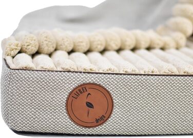 Лягу для собак середнього розміру, ортопедична матрац для собак, м'яке ліжко для тварин з капюшоном, неслизьке, пральне, з блискавкою (Бежевий, 70 x 60 x 8 см)