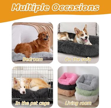 М'яке ліжко для собак Mateju Donut, плюшеве, для котів та собак, з антиковзною основою, смугастий стиль, для середніх та маленьких собак (блакитний, 70см)