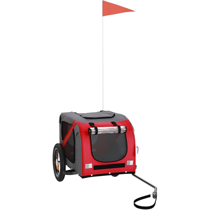 Фahrradanhänger від BaraSh: Причіп для велосипеда для собак та дітей, червоний та сірий, Oxford-Gewebe, сталь