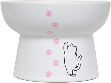 Підвищений годівниця для котів з порцеляни, антизворотний клапан, для вологого та сухого корму, безпечна та безстресова