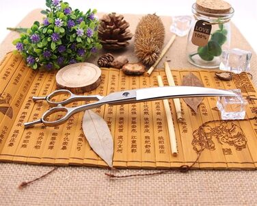 Ножиці для грумінгу тварин, фінішні інструменти, ножиці для собак, професійні ножиці для грумінгу, маленькі вигнуті ножиці, 17,8 см (розмір: червоні гвинти 19 см) (чорні гвинти 17,8 см)