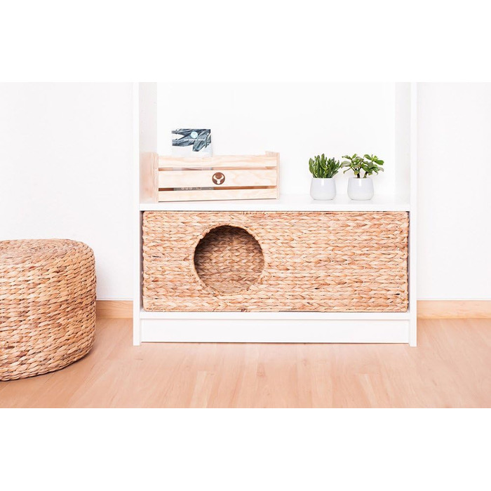 Клітка-будиночок для котів у шафу Billy, з натурального плетіння, для котів, дрібних тварин, кроликів, морських свинок, 75 x 29 x 25 см, матеріал: ротанг, плетиво