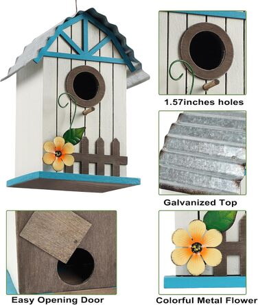 Дерев'яний будиночок для птахів Vogelhaus - годівниця та гніздовий ящик для диких птахів (28x18.5x31.5 см)
