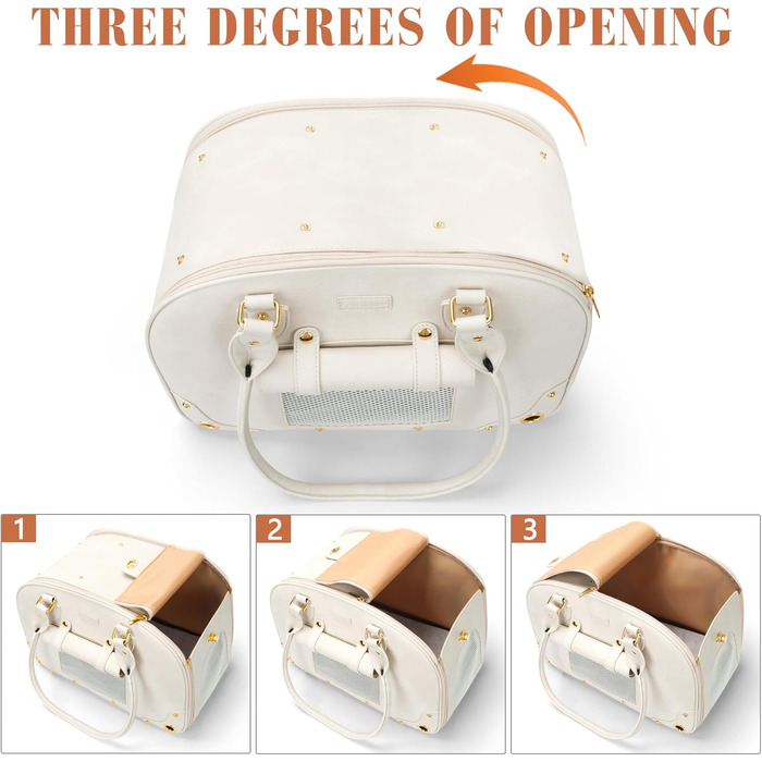 Сумка-переноска для собак та котів PetsHome, Premium-нейлон, водонепроникна, 44x26x55 см, Бежева