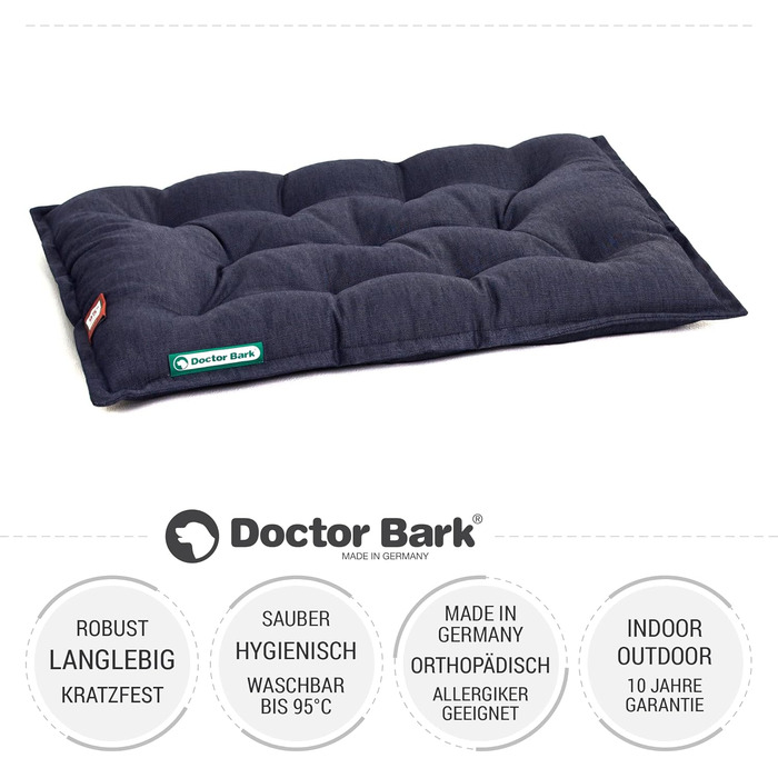 Ортопедичне собаче ліжко Doctor Bark Urban - для середніх собак, 70x50 см, Königsblau (зроблено в Німеччині)