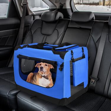Транспортна переноска для собак PISPET, складана, 80x55x55 см, блакитна