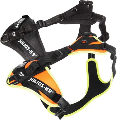 Шлейка для собак Julius-K9 Mantrailing Outdoor L-XL, неонова помаранчева з UV-кантом