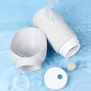 Складана пляшка для води для собак Milisten: 550 мл, м'який силікон, не протікає, для подорожей, цуценят, прогулянок, хатніх тварин, пікніків, кемпінгу (світло-сірий)