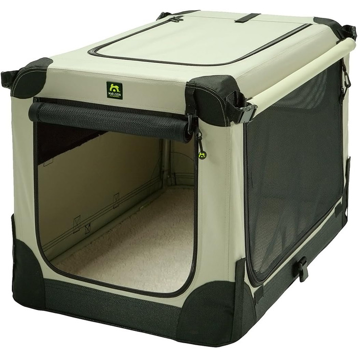 Складаний контейнер-переноска для собак Maelson Soft Kennel, бежевий, розмір S, 72x52x51 см