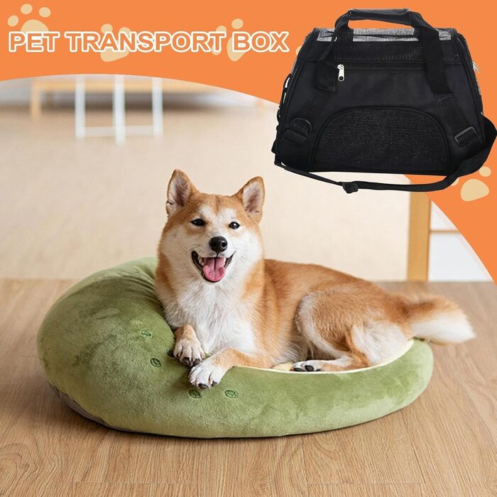 Переноска для собак Hogvinnatil, чорна, L, 15x15x8 см - дихаюча, складна, з регульованим ремінцем