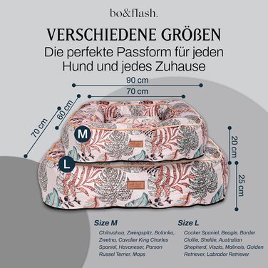 М'яке ліжко для собак Boise 'Roy' - зручне диванчик для маленьких та великих собак. Дизайн, який можна прати, з антиковзким покриттям. Розмір M, Erdem.