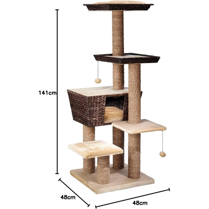 Дряпак для котів Trend Curacao, 48x48x141 см, ігровий комплекс