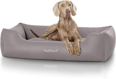 Лежак для собак Knuffelwuff Sidney XXL 120x85 см сірий, знімний чохол, штучна шкіра, легке очищення, для великих і малих собак