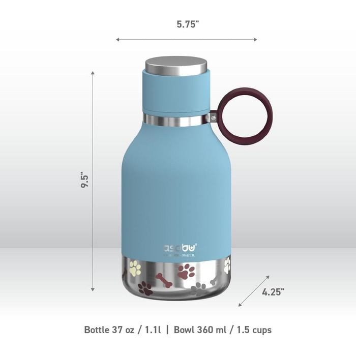 Термос-пляшка Asobu SDB1 975ml з Bluetooth колонкою, блакитний