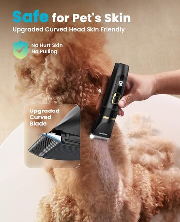 Машинка для стрижки собак Oneisall Leise Hundeschermaschine Upgrade Pro: професійна модель для собак та котів, акумулятор 2000mAh, водонепроникність IPX7, для догляду за шерстю вдома