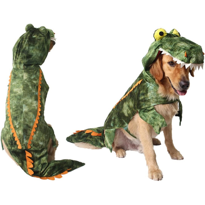 Костюм крокодила для собак: теплий і зручний халат для маленьких собак, цуценят та котів. Ідеально для фотосесій та свят.