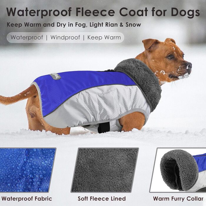 Зимовий теплий одяг для собак: водонепроникна жилетка з світловідбиваючими смугами, отвором для повідка, для малих, середніх та великих собак (рожева, розмір M)