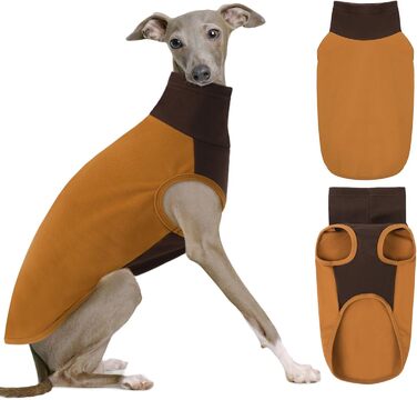 Пуловер для великих собак з флісу, ультра м'який, без рукавів, колір коричневий, обхват грудей 48 см