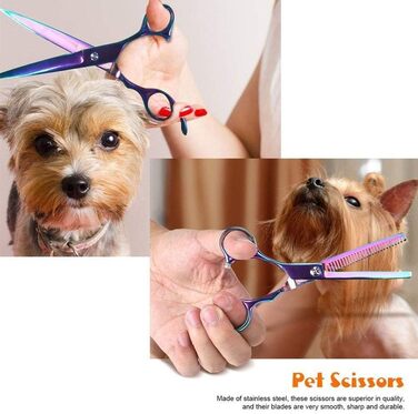 Набір для грумінгу собак та котів: професійні ножиці, триммер, гребінець, нержавіюча сталь, 17.8 см