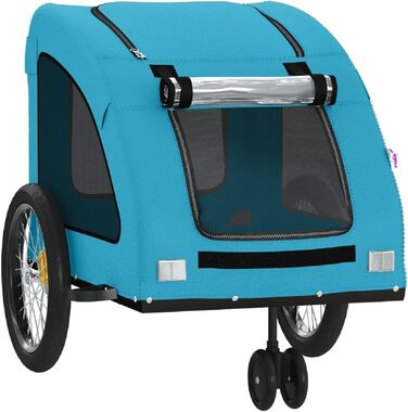 Трансформер для собак з рамою з емальованої сталі, Oxford-тканина, PVC-дах, вантажопідйомність до 45 кг, Model93956 (синій, 125 x 52 x 53 см)