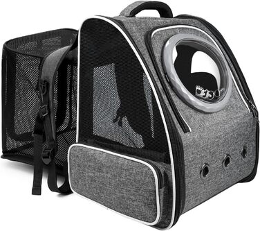 Розширюваний рюкзак для котів та собак PENCCOR Gray