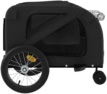 Причіп для велосипеда для собак, чорний, Oxford-Gewebe та залізо, LH89839