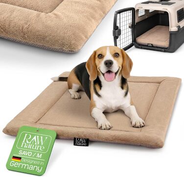 Лежанка для собак RAW Nature Hundedecke SAVO, XL (110x70x4,5 см) – м'яка, двостороння, для переносок, пісочно-коричнева
