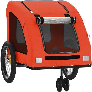 Причіп для велосипеда для собак Оранжевий та Сірий, Oxford-Gewebe та сталь, LH48939