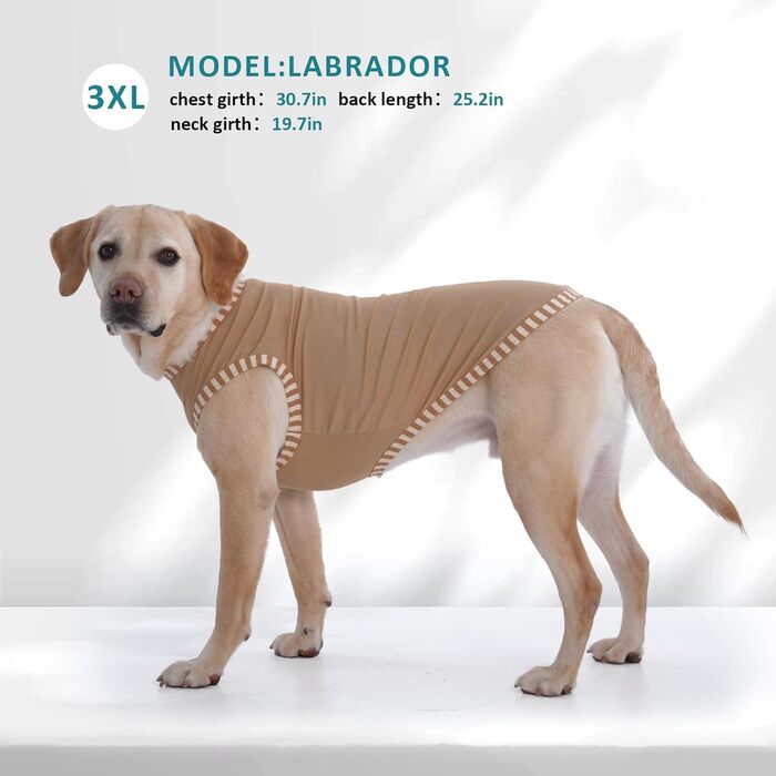 Сорочка для собак Katzinst (2 шт.) - сонцезахист, дихаючий матеріал, для середніх собак, французького бульдога, розмір L (зелений хакі)