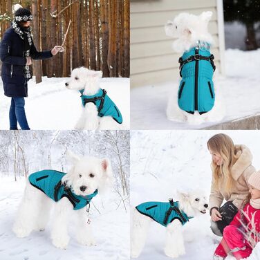 Водонепроникний теплий зимовий теплий куртка для собак та котів. Зелений, на блискавці