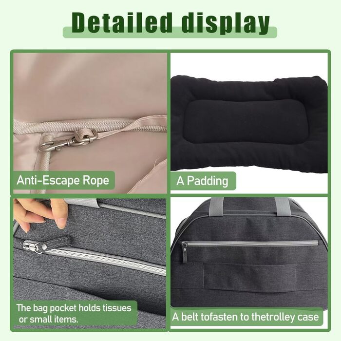 Розширювана переноска для котів – складана переноска для котів та маленьких собак до 6 кг, легка переноска, сумка для транспортування, дихаюча та компактна переноска, сірого кольору